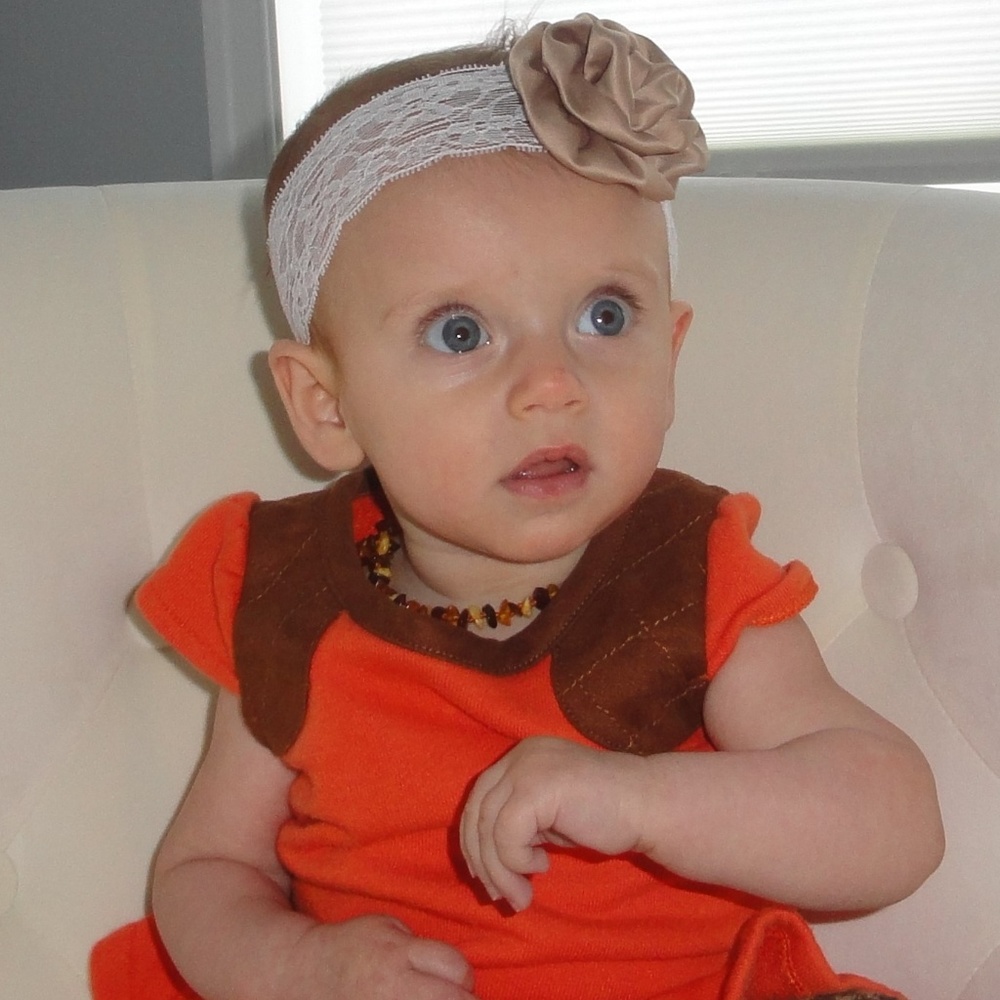 Lace Rose Flower Baby Girls Elastic Hairband